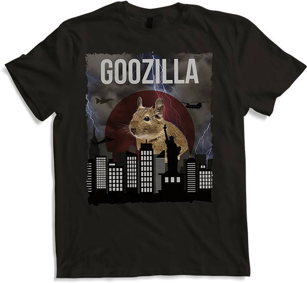 Produktbild von T-Shirt GOOZILLA | Lustiger Degu Spruch | Octodon Degus Accessoire