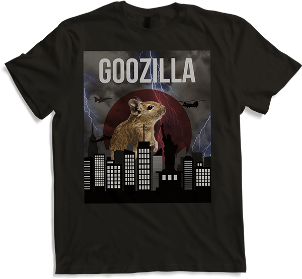 Produktbild von T-Shirt GOOZILLA | Lustiger Degu Spruch | Octodon Degus Zubehör