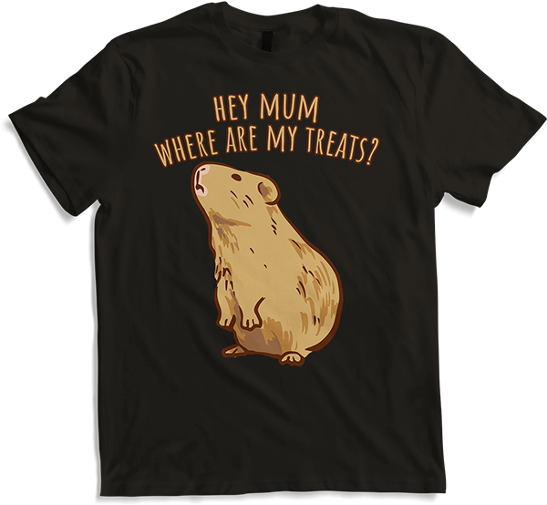 Produktbild von T-Shirt Hey Mum Where Are My Treats? Lustiges Meerschweinchen-Spruch für Mädchen