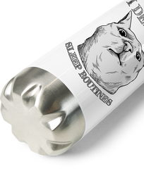 Produktbild vom Boden der Thermoflasche I Destroy Sleep Routines Katzen-Spruch