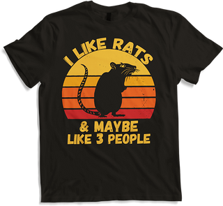 Produktbild von T-Shirt I Like Rats And Maybe Like 3 People Farbratten Spruch Ratten