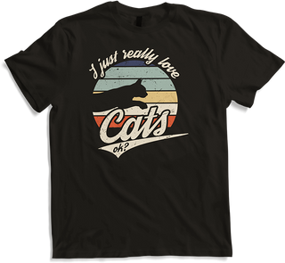 Produktbild von T-Shirt I just really love cats ok? | Lustiger Katzen Spruch Miau