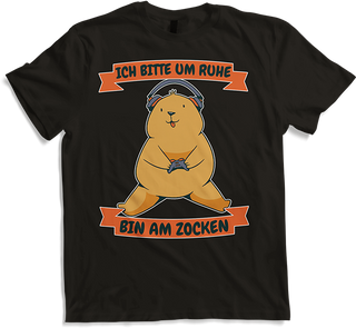 Produktbild von T-Shirt Ich bitte um Ruhe, bin am zocken Gamer Sprüche Bär Zocker