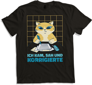 Produktbild von T-Shirt Ich kam, sag und korrigierte Deutschlehrerinnen Sprüche