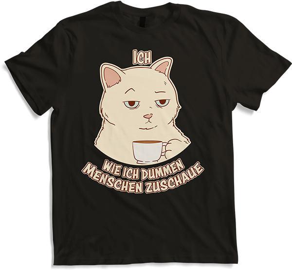 Produktbild von T-Shirt Ich, wie ich dummen Menschen zuschaue Freche Katzen Sprüche