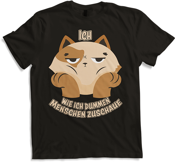 Produktbild von T-Shirt Ich, wie ich dummen Menschen zuschaue Freche Katzen Sprüche