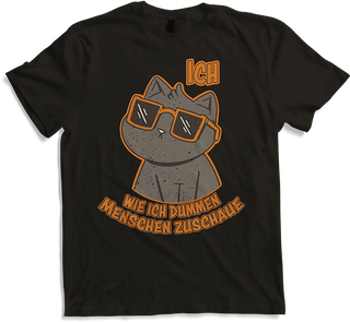 Produktbild von T-Shirt Ich, wie ich dummen Menschen zuschaue Freche Katzen Sprüche