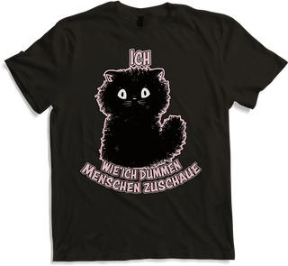 Produktbild von T-Shirt Ich, wie ich dummen Menschen zuschaue Freche Katzen Sprüche