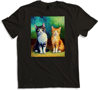 Produktbild von T-Shirt Impressionistische Katze Impressionismus Katzen Malerei Katze Kunstwerk