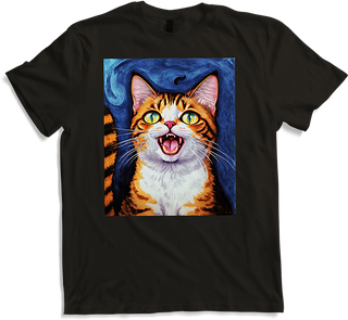Produktbild von T-Shirt Impressionistische lustige Katze schreiende Impressionismus Katzen