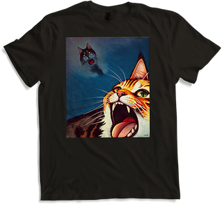 Produktbild von T-Shirt Impressionistische lustige Katze schreiende Impressionismus Katzen