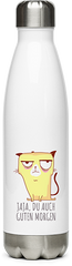 Produktbild von Edelstahlflasche Jaja, Du auch Guten Morgen Morgenmuffel Gelaunte Katze