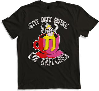 Produktbild von T-Shirt Jetzt gibt's erstmal ein Käffchen Faultier Kaffee Sprüche