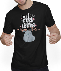 Produktbild von T-Shirt mit Mann Just A Girl Who Loves Chinchillas | Lustiger Chinchilla
