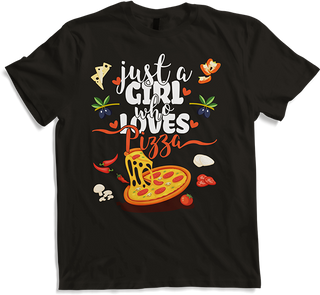 Produktbild von T-Shirt Just A Girl Who Loves Pizza | Lustiger Spruch für Mädchen