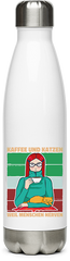 Produktbild von Edelstahlflasche Kaffee und Katzen weil Menschen Nerven Morgenmuffel Katzen
