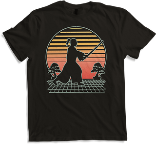 Produktbild von T-Shirt Kampfsportkämpfer Futuristischer Retro | Samurai Ronin Ninja