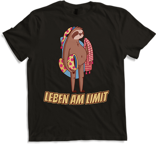 Produktbild von T-Shirt Leben am Limit lustiger Faultier Sprüche für Mädchen & Jungs