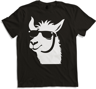 Produktbild von T-Shirt Lustige Alpaka trägt Sonnenbrille coole Alpakas