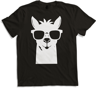 Produktbild von T-Shirt Lustige Alpaka trägt Sonnenbrille coole Alpakas