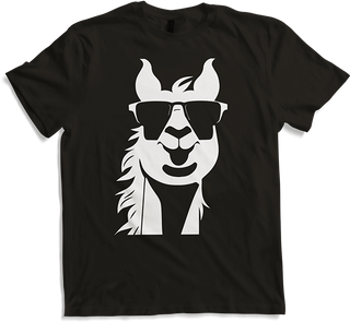 Produktbild von T-Shirt Lustige Alpaka trägt Sonnenbrille coole Alpakas