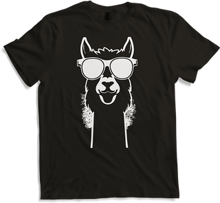 Produktbild von T-Shirt Lustige Alpaka trägt Sonnenbrille coole Alpakas