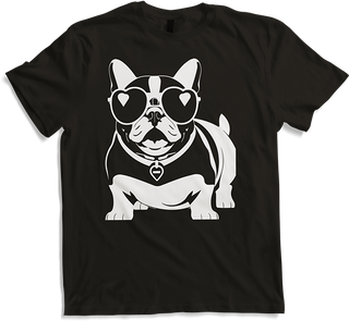 Produktbild von T-Shirt Lustige französische Bulldogge mit Sonnenbrille Französische Bulldoggen