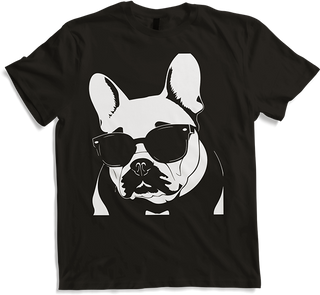 Produktbild von T-Shirt Lustige französische Bulldogge mit Sonnenbrille Französische Bulldoggen