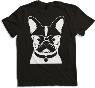 Produktbild von T-Shirt Lustige französische Bulldogge mit Sonnenbrille Französische Bulldoggen