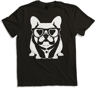 Produktbild von T-Shirt Lustige französische Bulldogge mit Sonnenbrille Französische Bulldoggen
