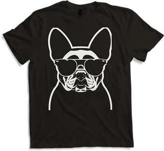 Produktbild von T-Shirt Lustige französische Bulldogge mit Sonnenbrille Französische Bulldoggen