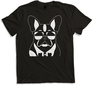 Produktbild von T-Shirt Lustige französische Bulldogge mit Sonnenbrille Französische Bulldoggen