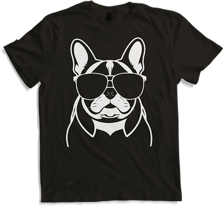 Produktbild von T-Shirt Lustige französische Bulldogge mit Sonnenbrille Französische Bulldoggen