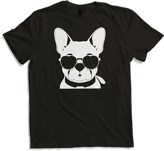 Produktbild von T-Shirt Lustige französische Bulldogge mit Sonnenbrille Französische Bulldoggen