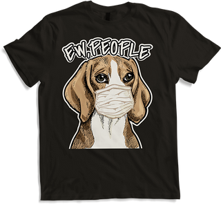 Produktbild von T-Shirt Lustiger Ew Leute Spruch Hund Beagle trägt Gesichtsmaske