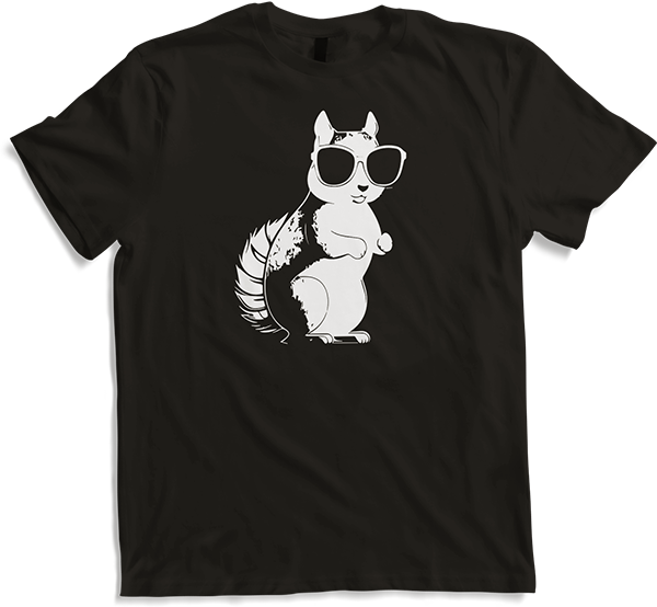 Produktbild von T-Shirt Lustiges Eichhörnchen mit Sonnenbrille, Eichhörnchen
