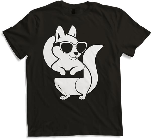 Produktbild von T-Shirt Lustiges Eichhörnchen mit Sonnenbrille, Eichhörnchen