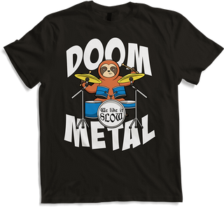 Produktbild von T-Shirt Lustigs Doom Metal Faultier Schlagzeuger Shirt