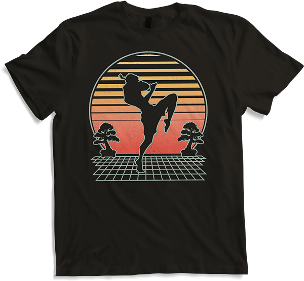 Produktbild von T-Shirt Martial Arts Fighter Futuristische Retro | Muay Thai Kickboxer