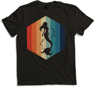 Produktbild von T-Shirt Meerjungfrau | Vintage Hexagon | Schöne Retro Wassernixe