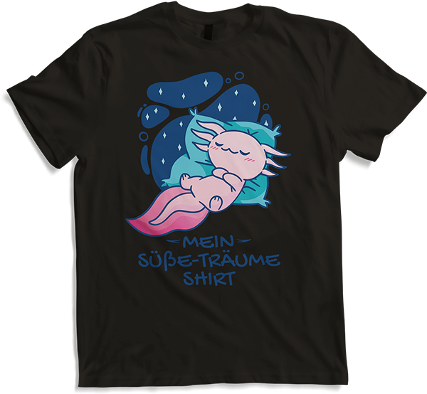 Produktbild von T-Shirt Mein Süße-Träume Shirt Schlafshirt Mädchen Jungen Axolotl