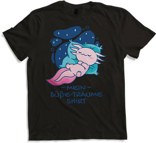 Produktbild von T-Shirt Mein Süße-Träume Shirt Schlafshirt Mädchen Jungen Axolotl