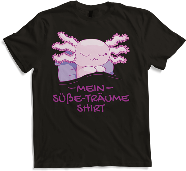 Produktbild von T-Shirt Mein Süße-Träume Shirt Schlafshirt Mädchen Jungen Axolotl