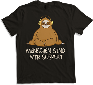 Produktbild von T-Shirt Menschen sind mir suspekt Freche Sprüche Faultier Spruch