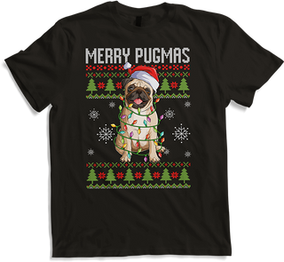 Produktbild von T-Shirt Merry Pugmas Ugly Christmas für Mopsbesitzer, lustiger Mops-Spruch