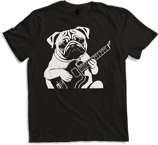 Produktbild von T-Shirt Mops mit E-Gitarre Musiker Lustiger Gitarrist