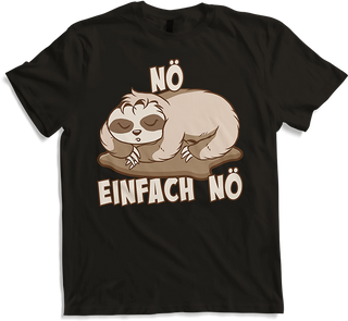 Produktbild von T-Shirt NÖ Faultier | Lustiger Cooler Spruch | Für Mädchen & Jungs