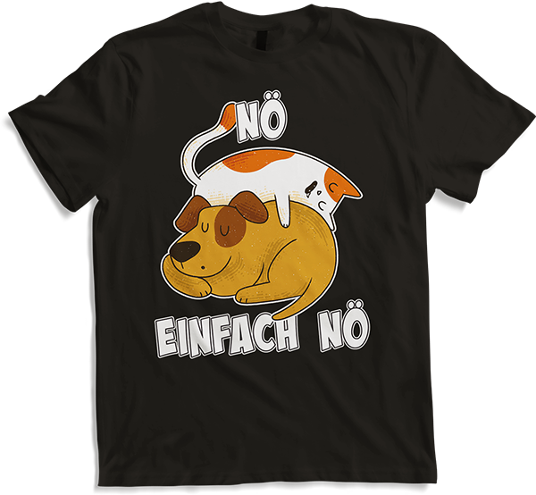 Produktbild von T-Shirt NÖ Katze Hund schlaf Lustiger Cooler Spruch Jungs & Mädchen