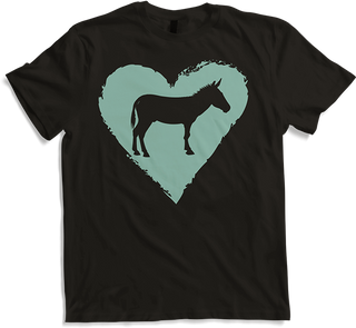 Produktbild von T-Shirt Niedliche Esel-Silhouette im Herz für Esel-Liebhaber