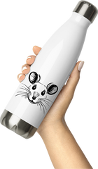 Produktbild von Thermosflasche von Hand gehalten Niedliche Ratten-Illustration, Haustier-Ratten-Zeichnung, ausgefallene Ratten